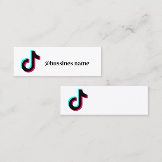 creëer je eigen tiktok bussines kaart mini visitekaartje (Voorkant / Achterkant)