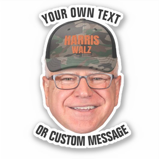 Creëer je eigen Tim Walz Sticker (Voorkant)