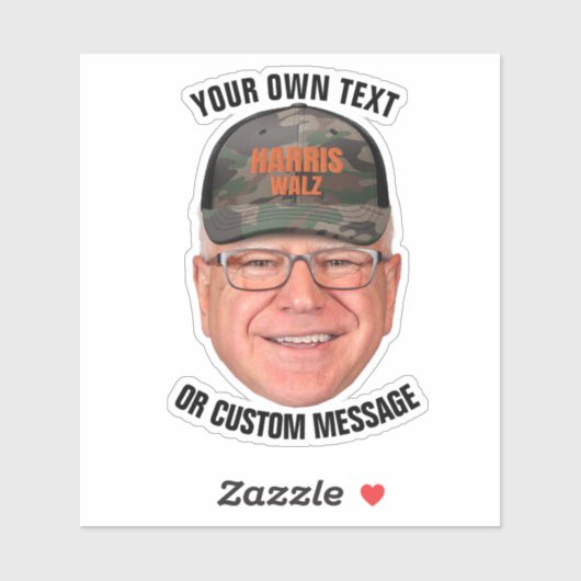 Creëer je eigen Tim Walz Sticker (Vel)