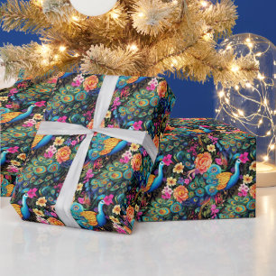 Creëer Je Eigen Tropische Pauwentuin Cadeaupapier