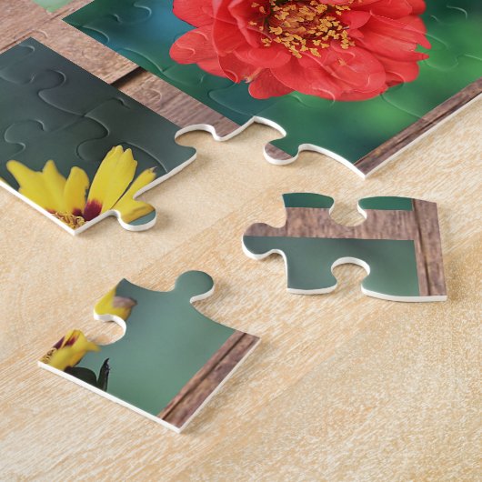 Creëer je eigen tuinbloemen fotocollage legpuzzel (Zijkant)