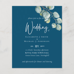 Creëer je eigen TURQUOISE Eucalyptus Wedding Flyer