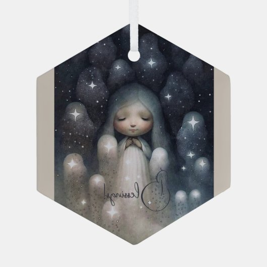 Creëer Je eigen Twinkling Star Fairy Glas Ornament (Achterkant)