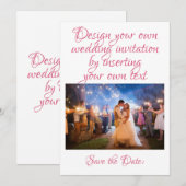 Creëer | Je eigen uitnodiging voor bruiloft person (Voorkant / Achterkant)