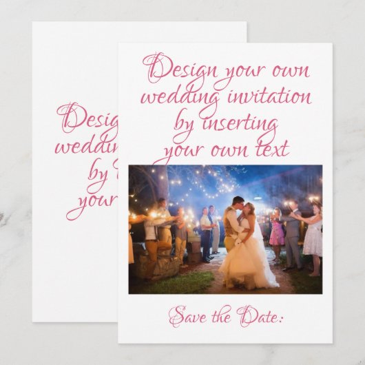 Creëer | Je eigen uitnodiging voor bruiloft person (Voorkant / Achterkant)