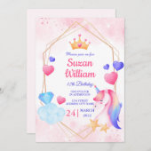 Creëer je eigen unicorn Birthday party Kaart (Voorkant / Achterkant)