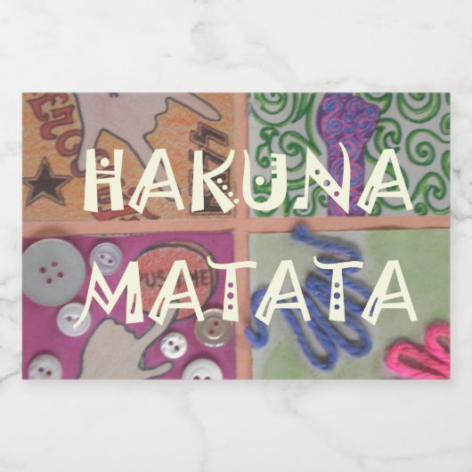 Creëer je eigen unieke Hakuna Matata Voedselcontainer Etiket (Enkel label)