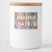 Creëer je eigen unieke Hakuna Matata Voedselcontainer Etiket (Voorkant)