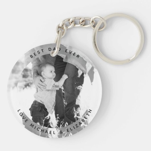 Creëer Je eigen Vaderdag beste vader ooit foto Sleutelhanger (Achterkant)