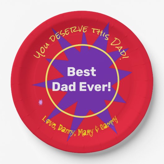 Creëer je eigen vaderdag persoonlijk papieren bordje (Voorkant)