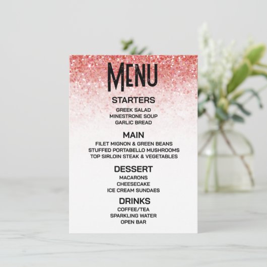 Creëer je eigen vallende rode glitter menu (Staand voorkant)