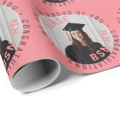 creëer je eigen verpleegster afstuderen BSN RN fot Cadeaupapier (Rol Hoek)