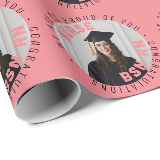 creëer je eigen verpleegster afstuderen BSN RN fot Cadeaupapier (Rol Hoek)