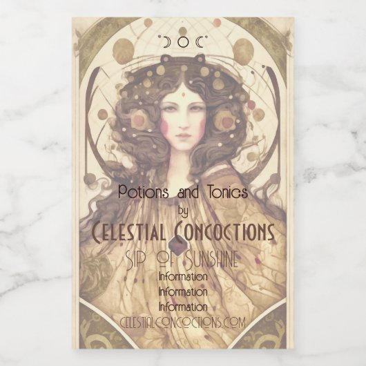 Creëer je eigen Victoriaans heks Wijn Etiket (Enkel label)