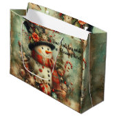 Creëer Je eigen Victoriaans kerstsneeuwpop Groot Cadeauzakje (Voorkant Gekanteld)