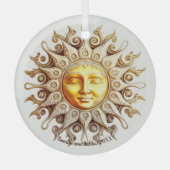 Creëer Je eigen Victoriaans Steampunk Golden Sun Glas Ornament (Voorkant)