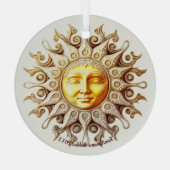 Creëer Je eigen Victoriaans Steampunk Golden Sun Glas Ornament (Achterkant)