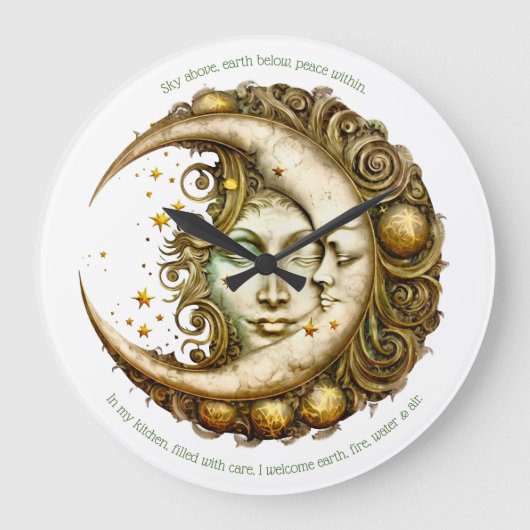 Creëer Je eigen Victoriaans Steampunk Moon Goddess Grote Klok (Voorkant)