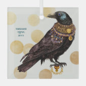 Creëer Je eigen Victoriaans Steampunk Raven Glas Ornament (Voorkant)