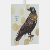 Creëer Je eigen Victoriaans Steampunk Raven Glas Ornament (Voorkant Rechts)