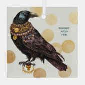 Creëer Je eigen Victoriaans Steampunk Raven Glas Ornament (Achterkant)