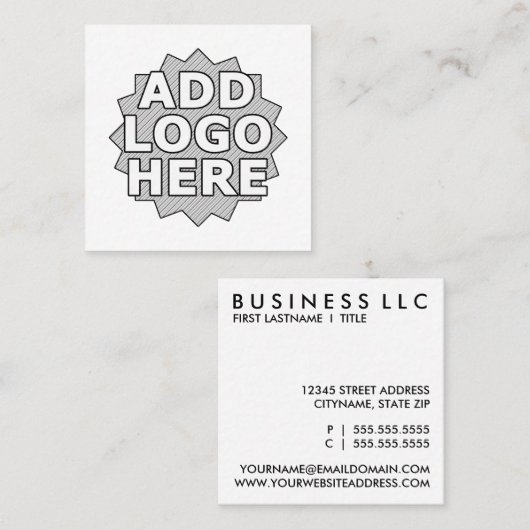 creëer je eigen vierkant vierkante visitekaartje (Voorkant / Achterkant)