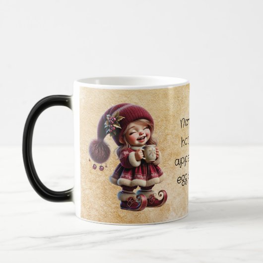 Creëer je eigen vintage kerstkabouter glimlachend magische mok (Links)