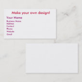 Creëer je eigen Visitekaartje! Visitekaartje (Voorkant / Achterkant)