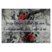 Creëer Je Eigen Vleermuizen Rode Rozen Gotische Gr Snijplank (Voorkant)