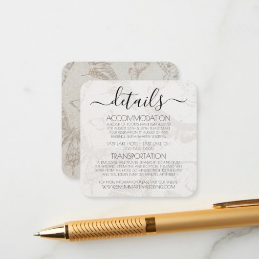 Creëer je eigen vlinderpatroon informatiekaartje (Voorkant / Achterkant in situ)