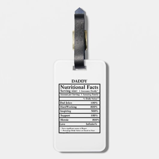 Creëer je eigen voedingsfeiten vaderdag bagagelabel (Achterkant verticaal)