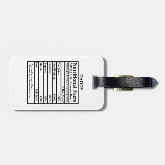 Creëer je eigen voedingsfeiten vaderdag bagagelabel (Achterkant horizontaal)