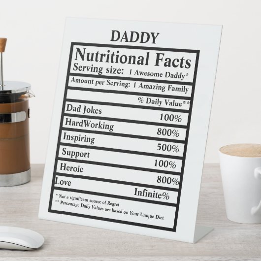 Creëer je eigen voedingsfeiten vaderdag reclamebord met voetstuk (Insitu)