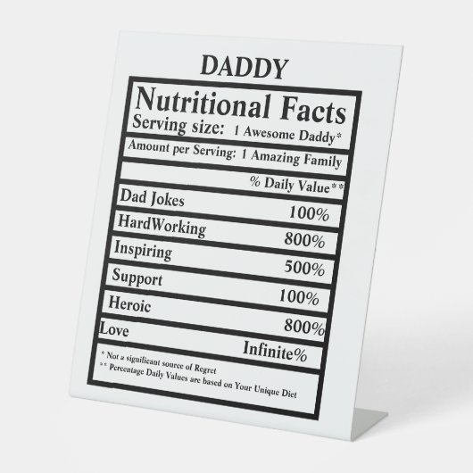 Creëer je eigen voedingsfeiten vaderdag reclamebord met voetstuk (Voorkant)