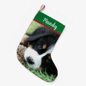 Creëer je eigen volledige foto hond kerst kleine kerstsok (Voorkant (Hangend))