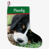 Creëer je eigen volledige foto hond kerst kleine kerstsok (Voorkant)