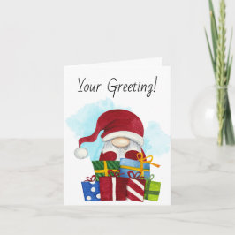 Creëer Je eigen vrolijke kerstgnoom & Cadeaus Feestdagen Kaart
