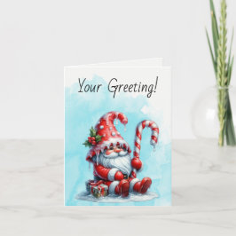 Creëer Je eigen vrolijke pepermunt kerstgnoom Feestdagen Kaart