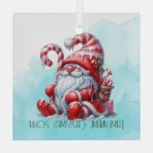 Creëer Je eigen vrolijke pepermunt kerstgnoom Glas Ornament (Achterkant)