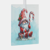 Creëer Je eigen vrolijke pepermunt kerstgnoom Glas Ornament (Voorkant Rechts)