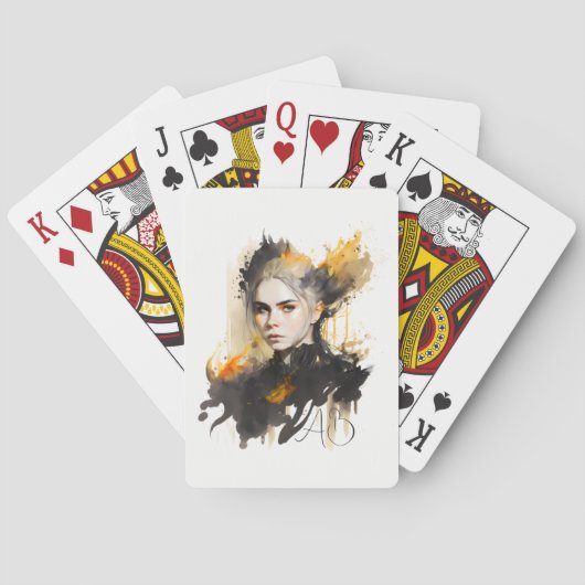 Creëer Je eigen vurige heks Pokerkaarten (Achterkant)