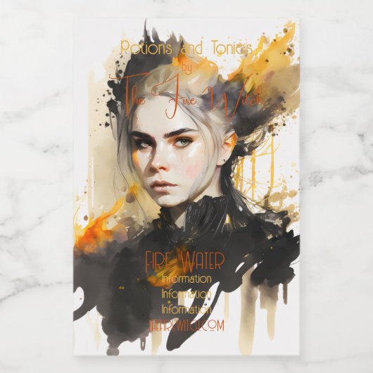 Creëer Je eigen vurige heks Voedselcontainer Etiket (Enkel label)