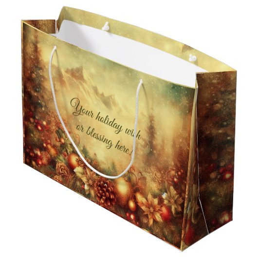 Creëer Je eigen warme kerstbergkrans Groot Cadeauzakje (Achterkant Gekanteld)