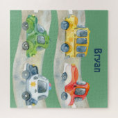 Creëer je eigen Waterverf auto's Legpuzzel (Horizontaal)