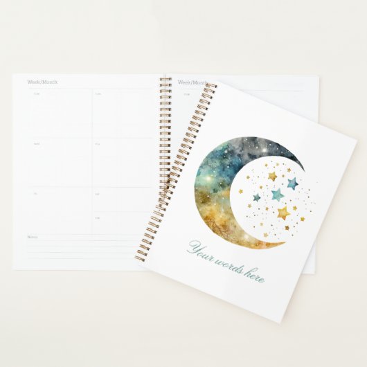 Creëer Je eigen Waterverf Crescent Moon & Stars Planner (Display)