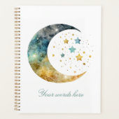 Creëer Je eigen Waterverf Crescent Moon & Stars Planner (Voorkant)