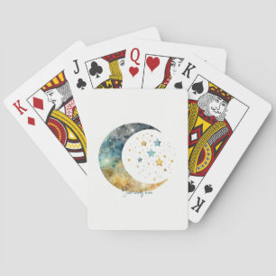 Creëer Je eigen Waterverf Crescent Moon & Stars Pokerkaarten