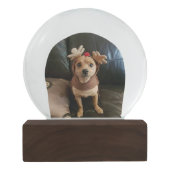 Creëer je eigen wereldbol voor prettige kerstsneeu sneeuwbol (Achterkant)