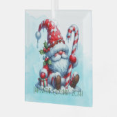 Creëer Je eigen Westerne pepermunt kerstgnoom Glas Ornament (Voorkant links)