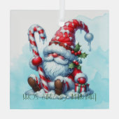 Creëer Je eigen Westerne pepermunt kerstgnoom Glas Ornament (Achterkant)